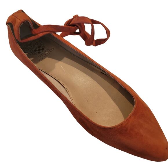Vince Camuto Melon Suede Lace Up Ankle Tie Ballet Flats, Size 9, EUC - Picture 3 of 10